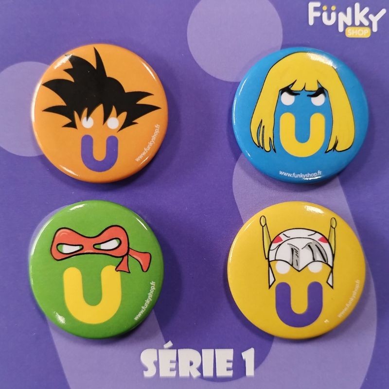 Set 4 Badges Collector FunkyShop X Pop Culture - Série 1