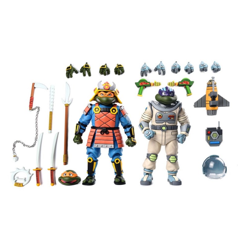 Pack 2 action figuren Samurai Adventure Michelangelo & Space Adventure Donatello - Tortues Ninja (Cartoon)