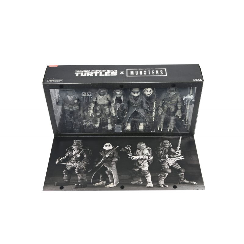 Pack de 4 figurines Turtles Black & White - Universal Monsters x TMNT